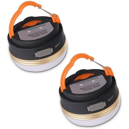 

Camping Lantern [2 Pack] Rechargeable Battery Tent Lights Water Resistant Magnetic Base 3 Light Modes with USB Cable for Camping Work Hunting Tent Fishing Hiking
