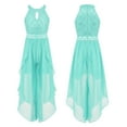 thumbnail image 5 of CHICTRY Girls Floral Lace Rhinestone Maxi Romper Dress for Birthday Wedding Party, 5 of 6