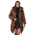 thumbnail image 2 of Pyhlmscde Women's Long Knee Down Cotton Slim Hooded Shoulder Cotton Coat, Winter Jackets for Women, Coats for Women, Womens Coats, 2 of 6