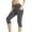 Dark Gray, variant on Tqcoqu Capri Leggings for Women with Pockets,High Waisted Yoga Pants Tummy Control Solid Leggings,Dark Gray,Women's S-XXXL
