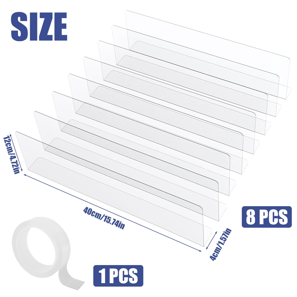 Vensio -8 Pack Under Couch Blocker with Strong Adhesive for Floor Gaps, Clear PVC Gap Bumper to Stop Pets and Toys Under Bed, Adjustable 4.7 Inch Height Toy Guard