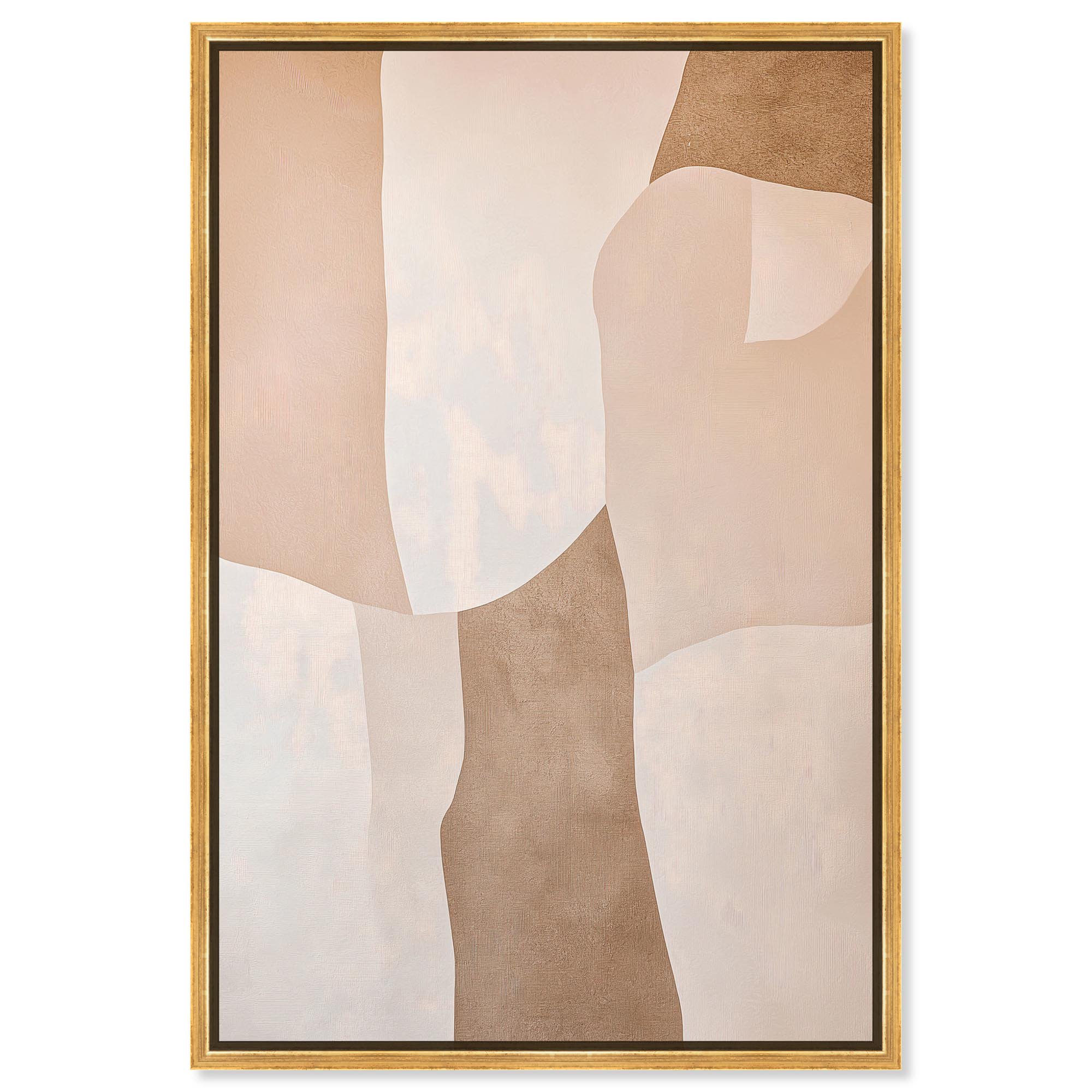 Forms in Beige I Canvas Boho Geometric Art by Art Remedy Gold Frame 10 x 15