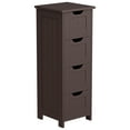 thumbnail image 2 of ZENY Bathroom Floor Cabinet Attractive Wooden Side Storage Organizer with 4 Drawers, Coffee, 2 of 6