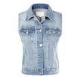 thumbnail image 1 of Made by Olivia Women's Sleeveless Button Down Jean Denim Jacket Vest, 1 of 2