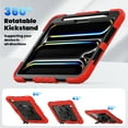 thumbnail image 4 of ELEHOLD Full Body Protective Case for iPad Pro 11 inch 2024,Heavy Duty 3-Layer Protection Case Built-in Screen Protector 360° Rotating Kickstand Handstrap Shoulder Strap Shockproof Cover,Red, 4 of 8