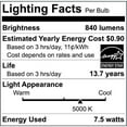 thumbnail image 3 of EcoSmart 60-Watt Equivalent A19 Dimmable Energy Star Clear Filament Vintage Style LED Light Bulb Daylight (4-Pack), 3 of 3