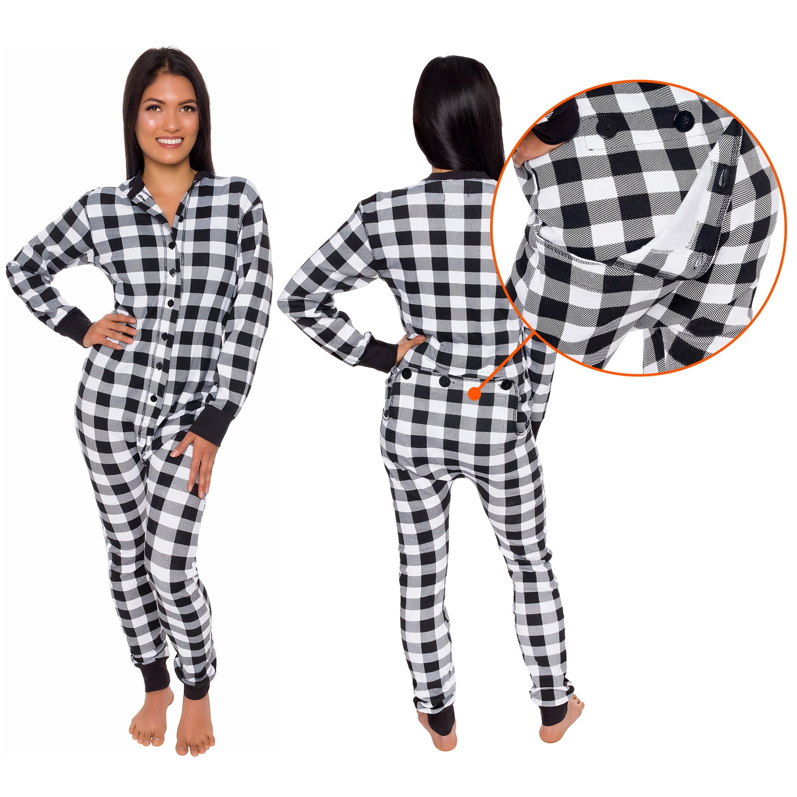 Womens onesie with drop seat