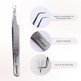 thumbnail image 2 of Curacoro Pince à Cils - Pince à Cils Professionnelle et de Précision à Pointe en Fibre pour Extensions de Cils, Pinces Multi-Formes et Usages pour le Volume, l'Isolation et les Cils Classiques (Argent, le Bon Angle), 2 of 8