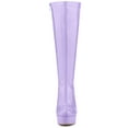 thumbnail image 5 of BLISSFUL STEP Women's Patent Leather Platform Chunky Heel Knee High Boots Purple 7, 5 of 7