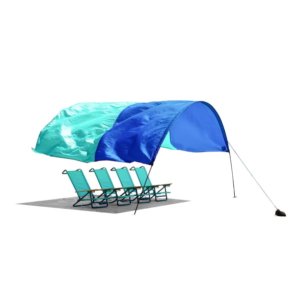 Shibumi Shade®, la mejor sombra de playa del mundo, el dosel de playa original impulsado por viento®, proporciona 150 pies cuadrados. Pie. de sombra, compacto y fácil de transportar, se instala en 3 m