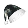 thumbnail image 2 of KLL Christmas Hats for Adults Plush Floral Angelic White Wings Print Santa Hat Xmas Fluffy Santa Claus Hat for Women Men, 2 of 6