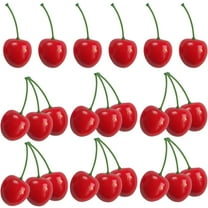 Raindrops Red Fake Cherry Decor 50Pcs Fruit Shape for Wedding and Birthday Party Decorations