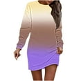thumbnail image 3 of Npasoilc Sweatshirt Dress for Women Crew Neck Long Sleeve Pullover Dress Short Loose Casual Dresses, 3 of 4