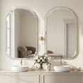 thumbnail image 4 of Cuteday 30x48 Inch Beveled Edge Frameless Bathroom Vanity Mirror, Wall Mount Mirror for Bathroom, Arched Decorative Mirror, 4 of 9