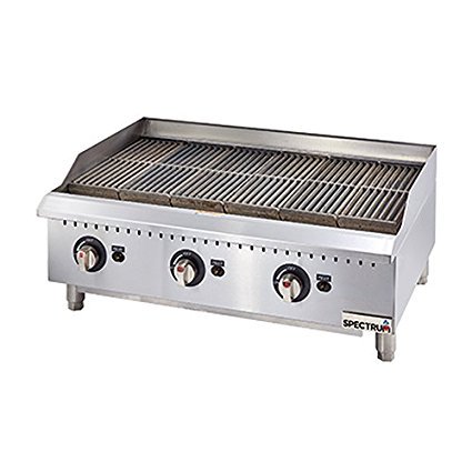 Winco GCB-36R, 36-Inch Spectrum Gas Char Broiler with 3 Cooking