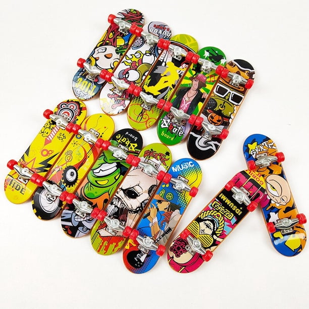 2pcs Innovative Printing Professional Alloy FingerBoard Skateboard Mini Finger Boards Skate Truck Finger Skateboard for Kid Toy2PCS RandomChina He Qiyong unisex