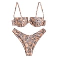 thumbnail image 2 of BONIXOOM Womens Swimsuits Wire-Free No Closure Printed Bikinis Bikini Summer Swimwears on Clearance Pink Size 6, 2 of 9