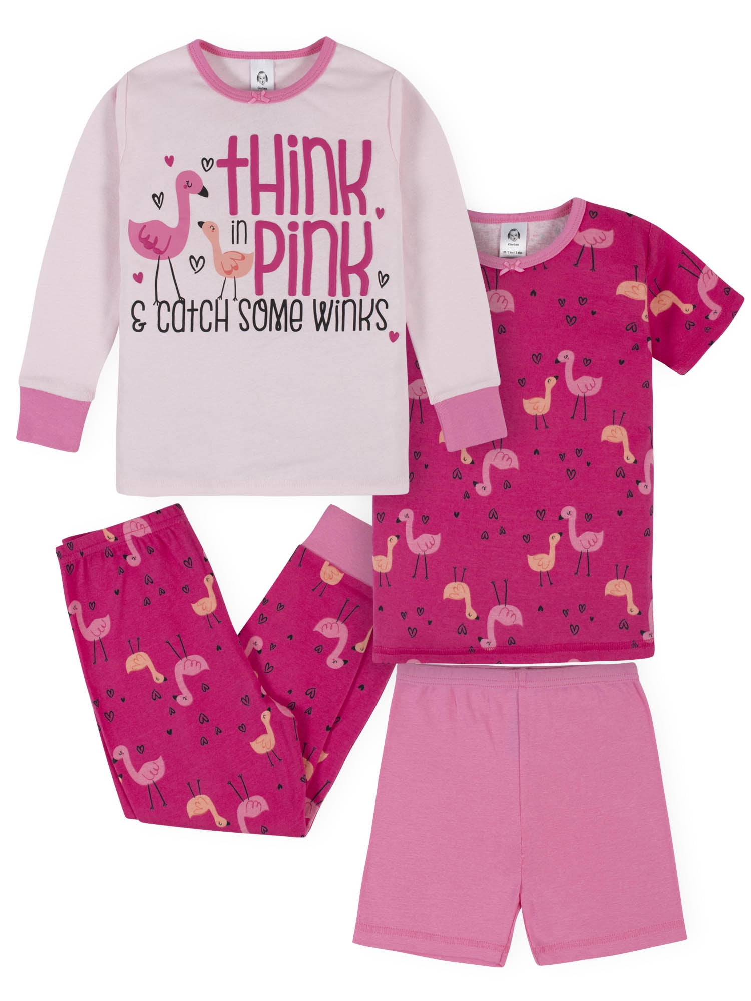 Garden Girl Flower B Cotton Crewneck Boys-Girls Sleepwear Pajama 2 Pcs Set
