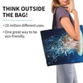 thumbnail image 3 of Bingfone Canvas Tote Bag for Women with Inner Pocket Aesthetic Cute Shopping Tote Bags Reusable Grocery Bags-White Jellyfish Dansing in the Ocean, 3 of 9
