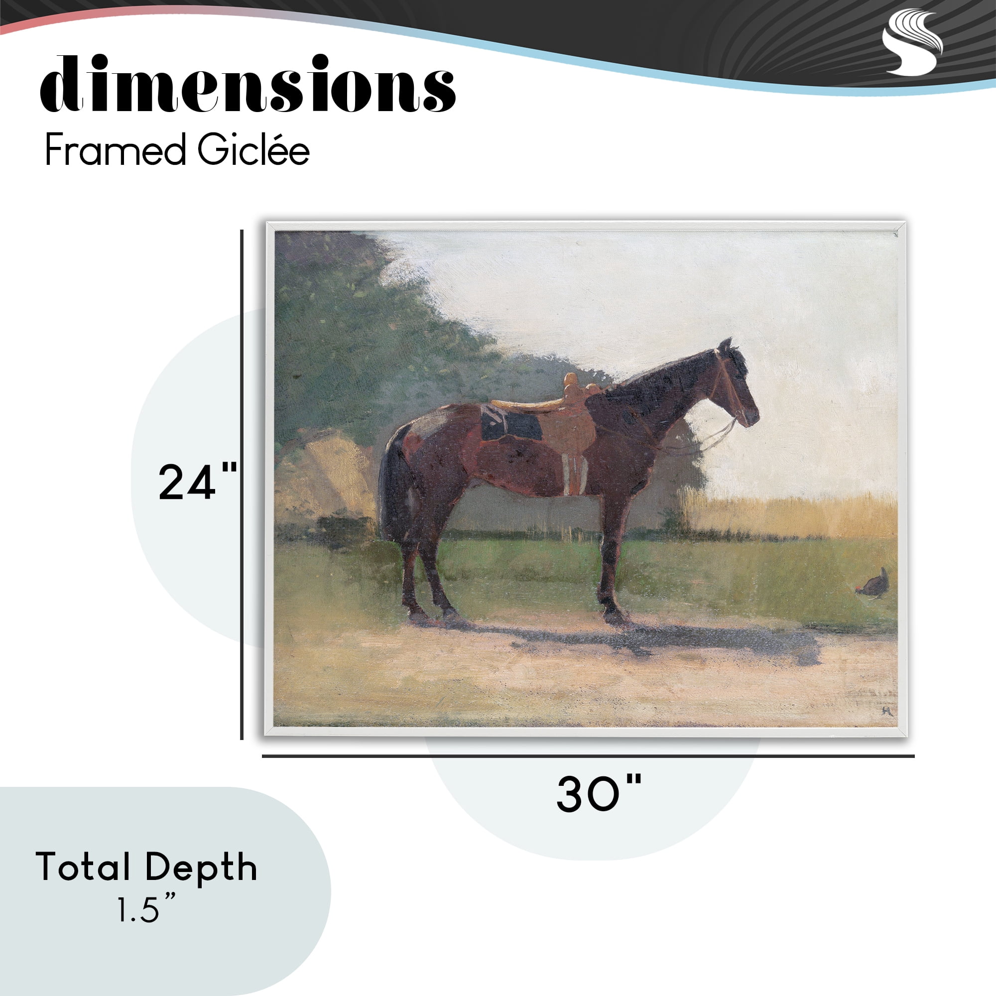 Stupell Industries Saddled Horse in Farm Yard White Framed Giclee Art, design by Stellar Design Studio