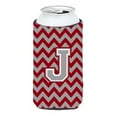 thumbnail image 1 of Letra J Chevron Carmesí y Gris Tall Boy Bebida Aislador Hugger Cj1043-Jtbc, 1 of 1