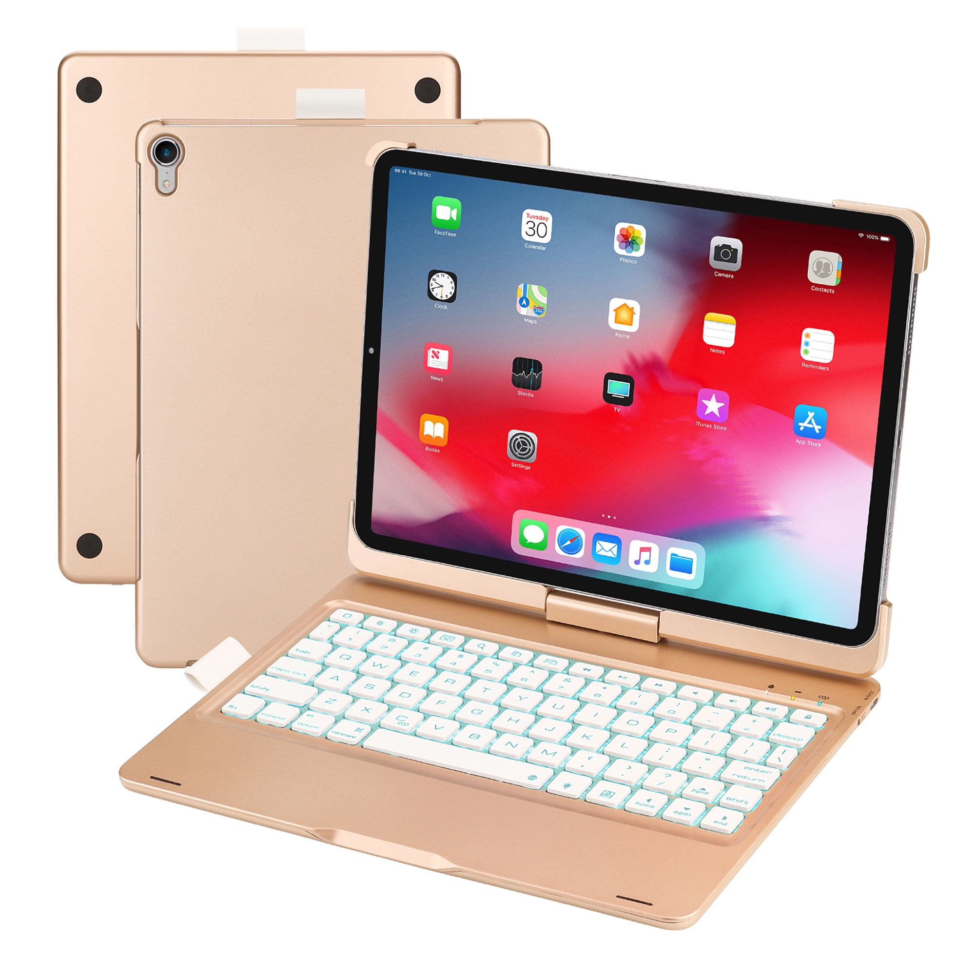 iPad Pro 11â€™ 2018 Bluetooth Keyboard Case, 360+180 Degree Rotation 7