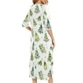 thumbnail image 6 of Wowcloth Woman's Loungewear Nightgown, Casual Relaxed Fit with Raglan Sleeves and Three-Quarter Length, Soft Sleepwear with Christmas Print for Holiday and Home Comfort, 6 of 8