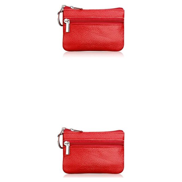 Cartera de cuero para mujer Minnieouse almacenamiento de llaves portátil Rojo 2Conjunto