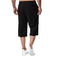 thumbnail image 6 of LILIYA Men's Capri Shorts Casual Baggy Knee Length 3/4 Pants Summer Elastic Waist Lightweight Beach Pants Drawstring Lounge Shorts with Pockets 2026, 6 of 6