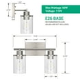 thumbnail image 4 of EDISHINE 2 Light Bathroom Vanity Light Fixtures, Brushed Nickel Wall Light for Vanity Table, E26 Base, ETL Listed, 4 of 8