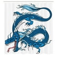 thumbnail image 3 of Ambesonne Fantasy Shower Curtain, Dragon Myth Creature, 69"Wx84"L, Pale Blue Dark Blue, 3 of 5