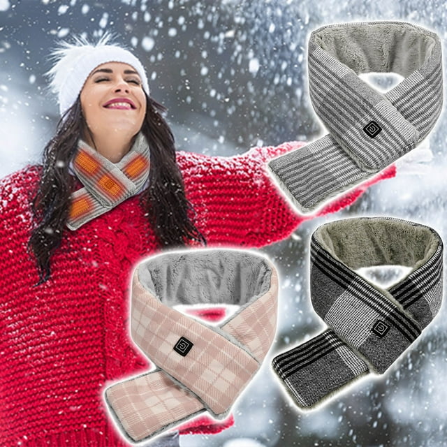 Fiudx Bufanda Calefactora Inteligente, Fibra de Carbono y Grafeno, Cuello Calefactor Ajustable, Algodón Suave, Alivia La Tensión Del Cuello, Diseño Ligero y Transpirable, Lavable, 3 Colores, Incluye