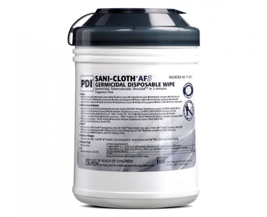 Sani-Cloth AF3 Germicidal Disposable Wipe - Case (12 canisters of 160 ...