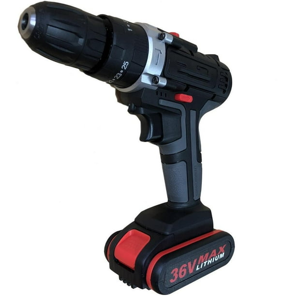 1350RPM 36V Double Speed Cordless Drill Torque Adjustment LED Lighting
