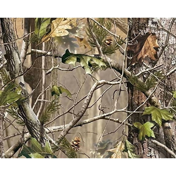 Real Camo Woodland Trees Birthdays Edible Image Icing Cake Topper for Quarter Sheet Cake, by TNCT