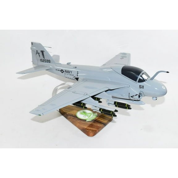 VA-205 Green Falcons A-6 (1992) Intruder Model, 1/36th Scale, Mahogany, Navy