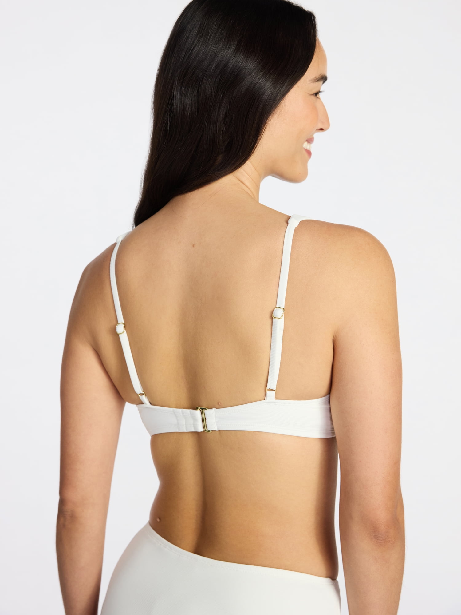 Time and Tru Women's and Women's Plus Size Ribbed Underwire Bikini Top, Sizes XS-3X