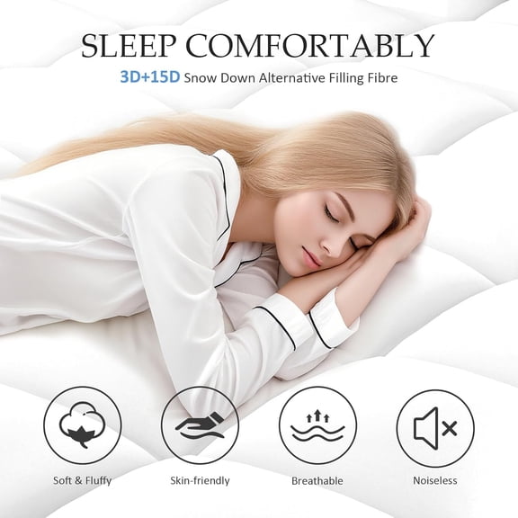 4 Inch King Mattress Topper Dual Layer,2 Inch Gel Memory Foam Plus 2 Inch Cooling Pillow Top Mattress Pad Cover for Back Pain, with 8-21 Inch Deep Pocket