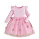 thumbnail image 1 of Vestido de cuello redondo y manga larga para niñas Vestido de cuello redondo y manga larga para niñas Falda de malla elegante Vestido de princesa elegante para niñas pequeñas Vestido de poliéster para, 1 of 8