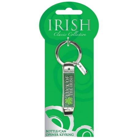 Shamrock Bottle - Classic Green Shamrock Bottle Can Opener Keyring