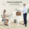 thumbnail image 6 of Costway 55" x 24" Electric Standing Desk with 3 Memory Height Settings 2 Hanging Hooks White, 6 of 10