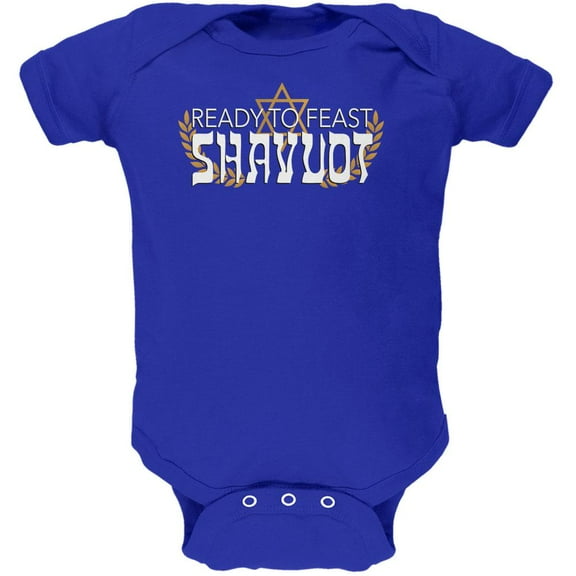 Jewish Shavout Ready To Feast Wheat Soft Baby One Piece Royal 18-24 M