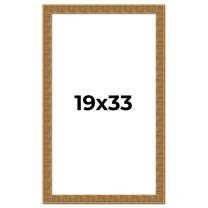 19x33 Frame Black and Gold Distressed Solid Wood Sonoma Picture Frame | 1.625 Inch Moulding Width |