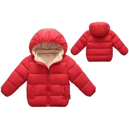 

Leutsin Toddler Baby Boys Girls Autumn Winter Light Cotton Padded Jacket Removable Hoodie Zipper Jacket Coat