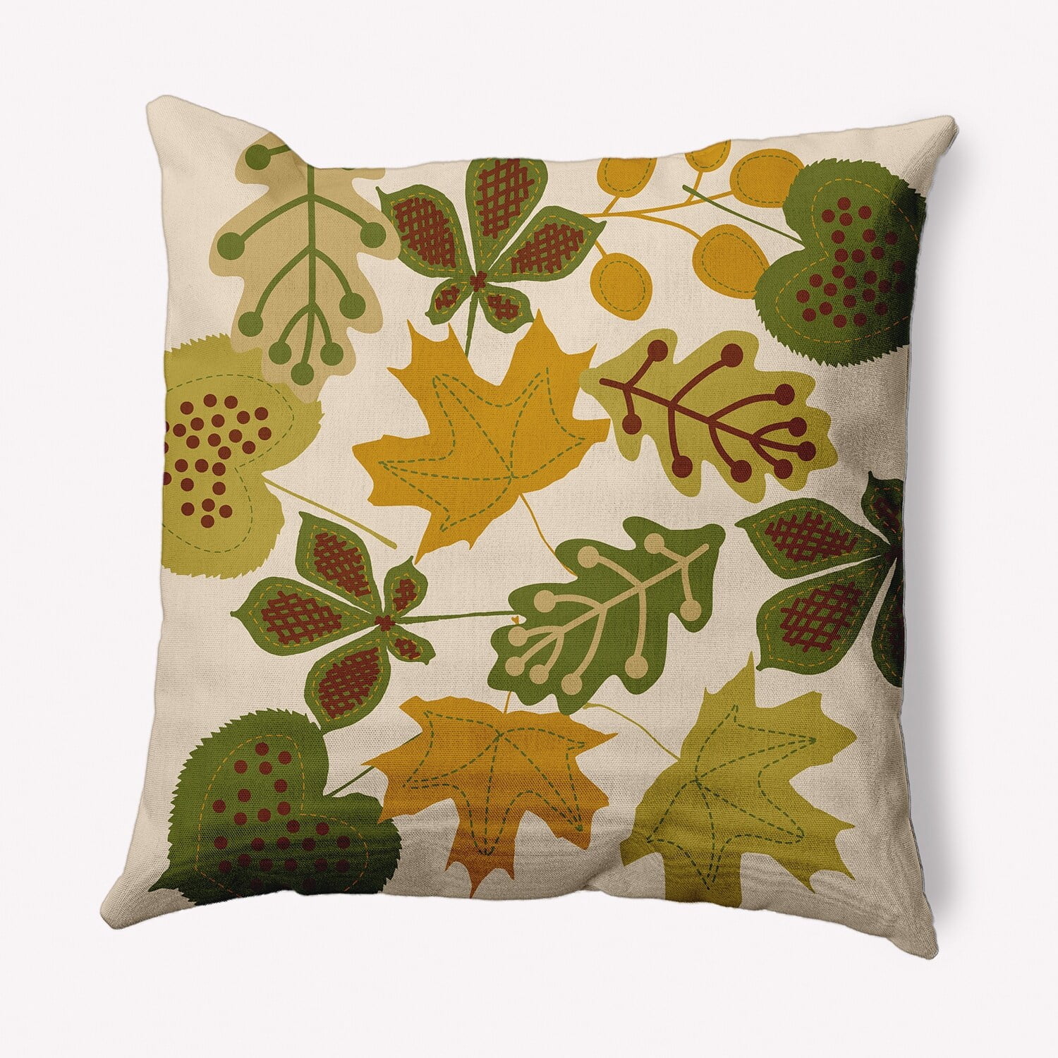 Simply Daisy 14" x 20" Fall Leaves Indoor/Outdoor Polyester Throw Pillow, Oak