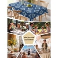 thumbnail image 6 of Blue Boho Geometric Tablecloth Rectangle Table Cloth 60x102, Waterproof Tablecloth Outdoor Table Cloth, Farmhouse Southwest Motifs Art Washable Table Cover for Kitchen Dinning Party, 6 of 8