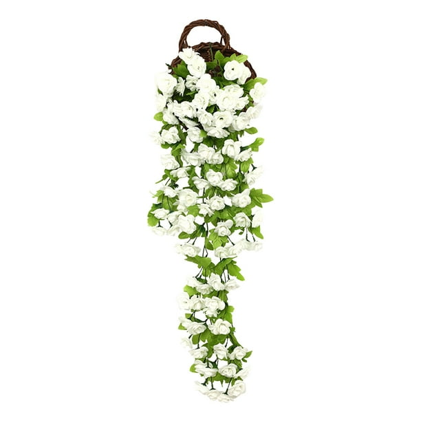 Flores Artificiales para la Decoración Rosa Colgante Flor Decoración Artificial Rosa de Seda Falsa Planta Colgante Rosa Colgante Falsa Flores Colgantes Wisteria