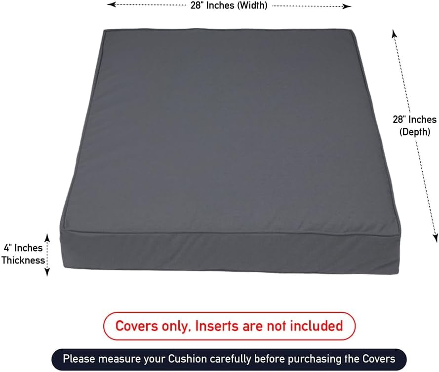 Covers&All Sofa Slipcovers – Waterproof Couch Cushion Covers for Patio Furniture, Pack of 2, Charcoal Gray