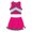 Hot Pink-A, variant on CHICTRY 2Pcs Girls Cheerleading Outfit Cropped Top with Skirt Set Dancewear,Sizes 6-16