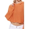 thumbnail image 3 of YEMAK Women Bat Wing Sleeve Crop Waffle Knit Summer Hoodie Top KC007 Ivory-M/L-BD, 3 of 5